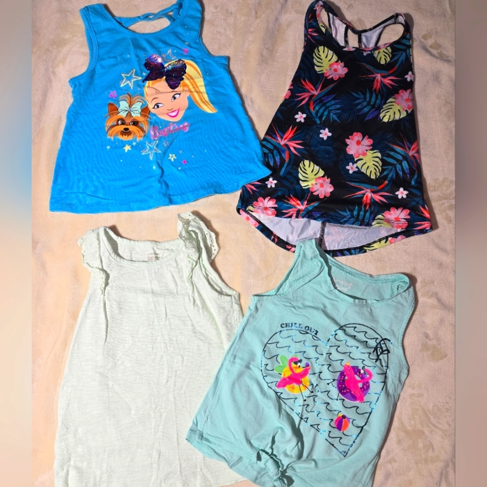 Kids' Blue and Black Graphic Tank Tops Jojo Siwa